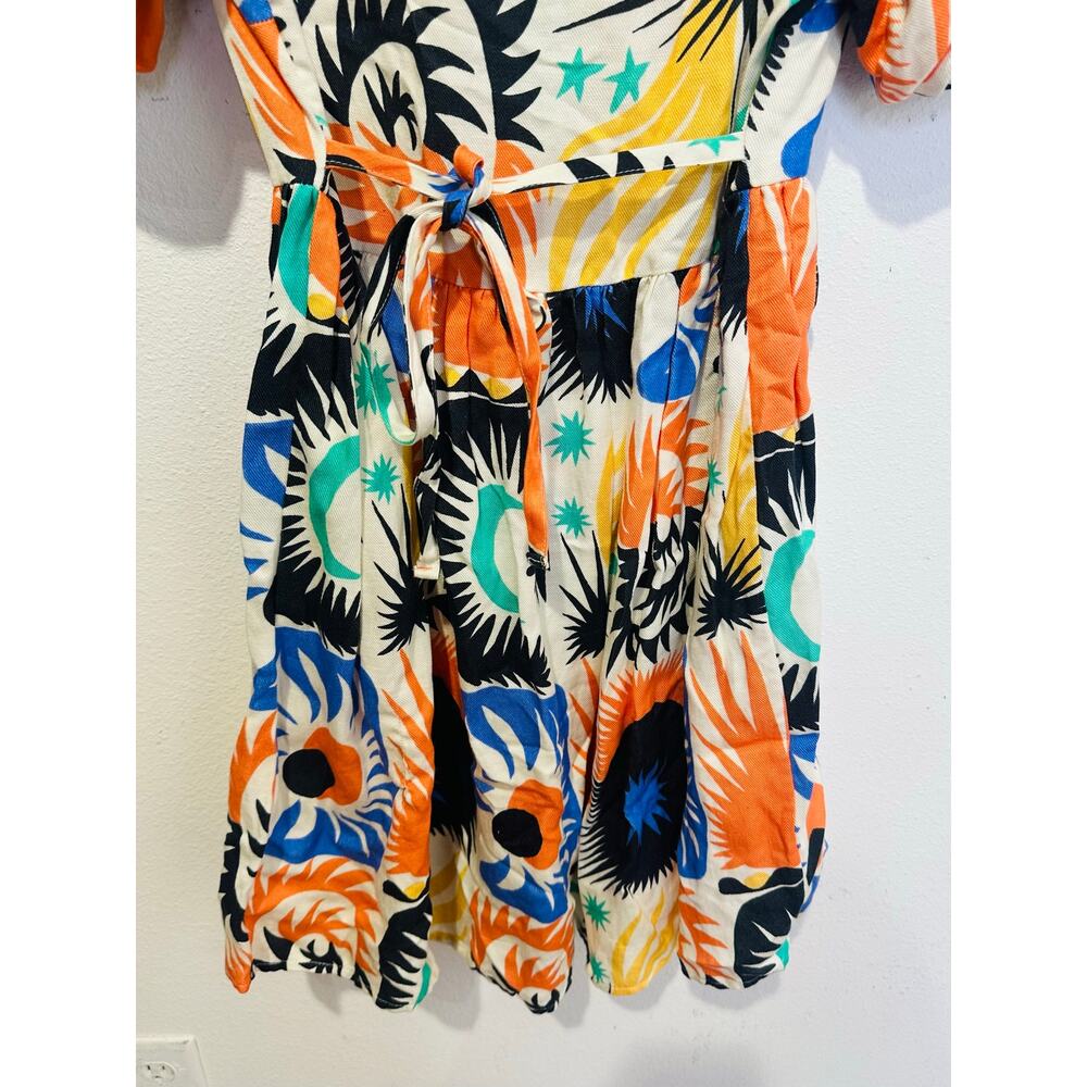 UNTITLED IN MOTION Multicolored Abstract Stars Moon Front Button Mini Dress XS - Picture 11 of 15